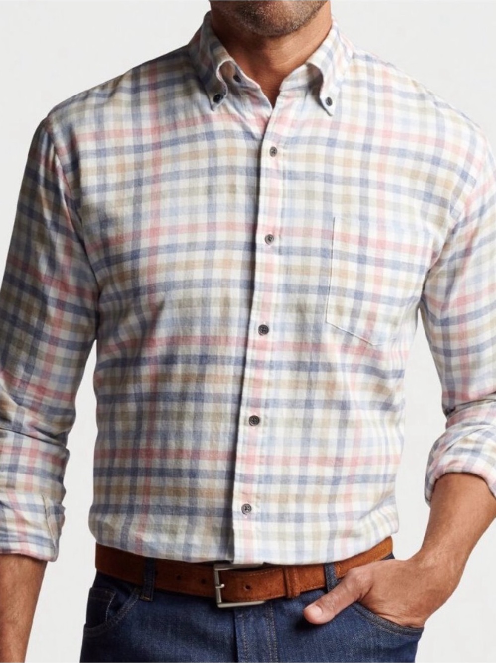 PETER MILLAR | Pennington Cotton Sport Long Sleeve Button Down Check Shirt